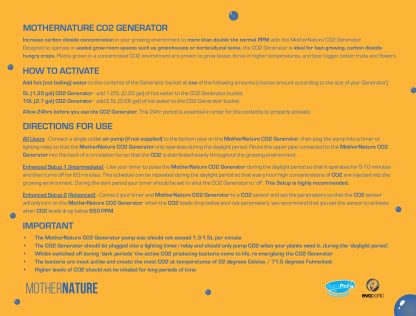 Mother Nature CO2 Generator Instructions