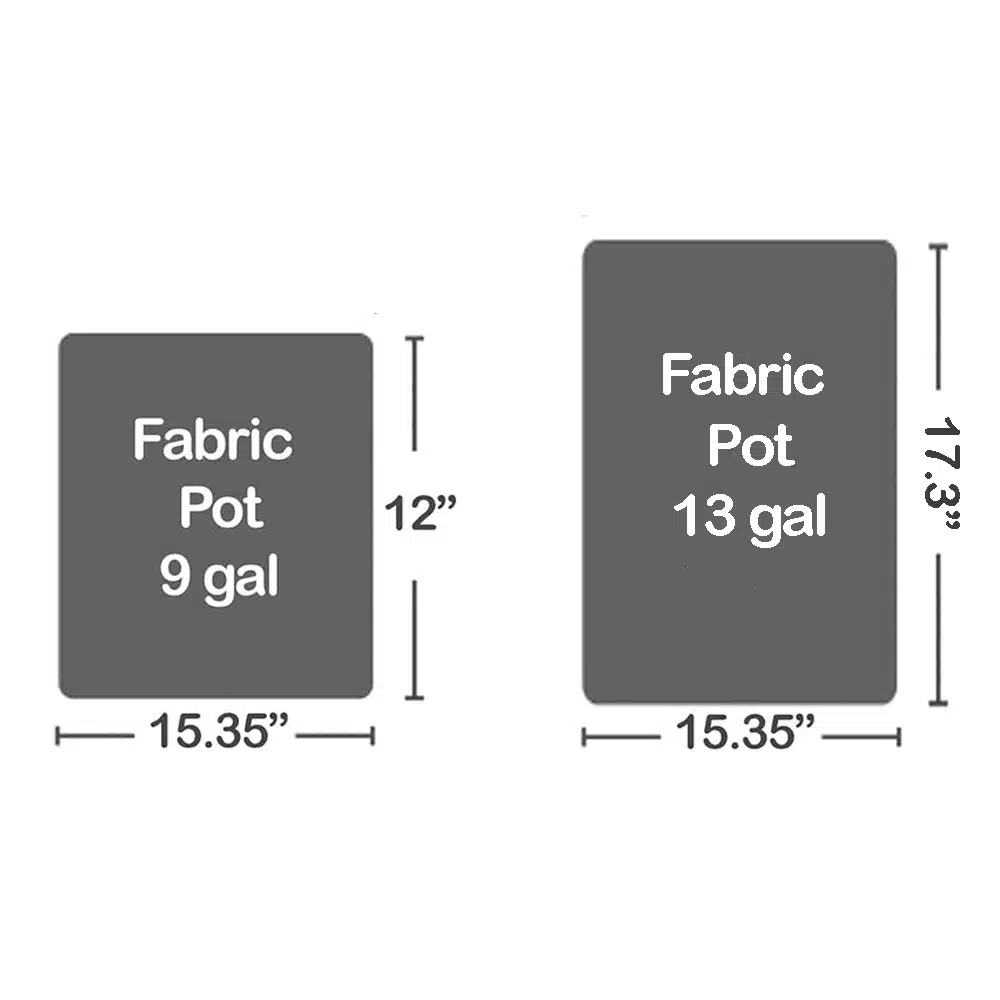 XXL Fabric Pot Sizes